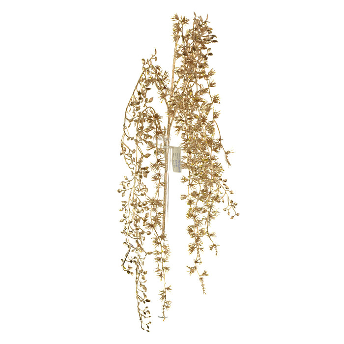 Glitter Hanging Leaf Spray - Gold