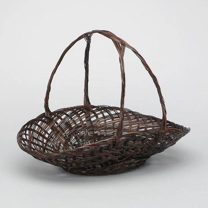 18" in Coco Midrib Fireside Basket With Handel