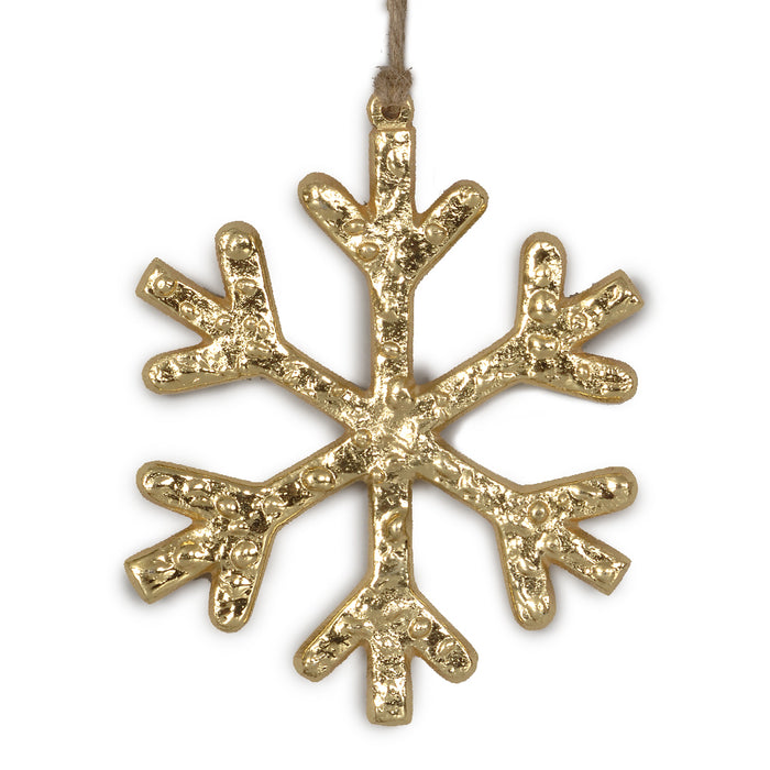 Snowflake Ornament w/Hanger - Gold