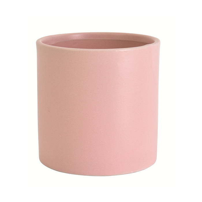 5 in Stoneware Cylinder - Matte Pink