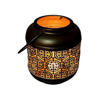 8 in Windsor Lantern - Black & Gold