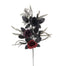 24 in Halloween Rose Spray w/Mixed Foliage - Black/Red