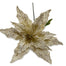 23" Velvet/Glitter Poinsettia - Cream/Gold