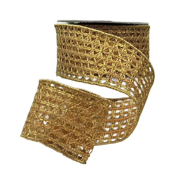 3 in Foil Trim Ribbon - Gold