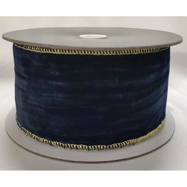 Velvet Ribbon - Navy w/ Gold Trim