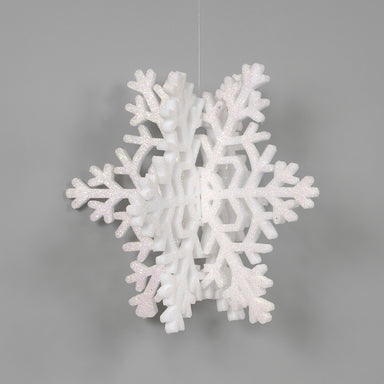 Foam 3D Snowflake Ornament w/Hanger - Snow