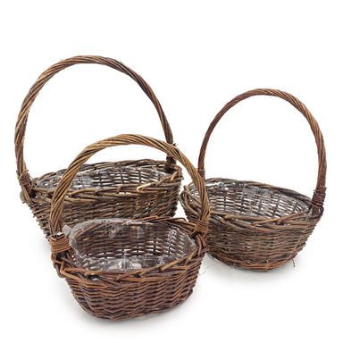 Set of 3 Round Handle Basket