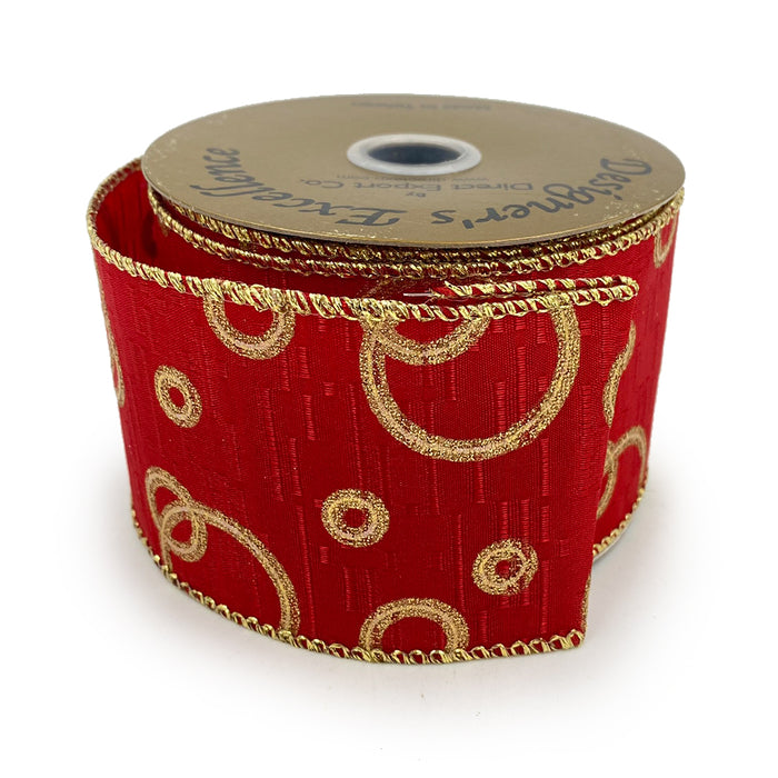 Multi Circle Ribbon - Red/Gold