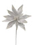 22" Glitter Poinsettia Stem - White