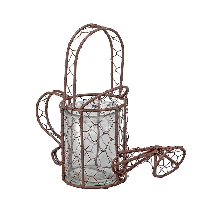 Metal Watering Can with Glass Pot