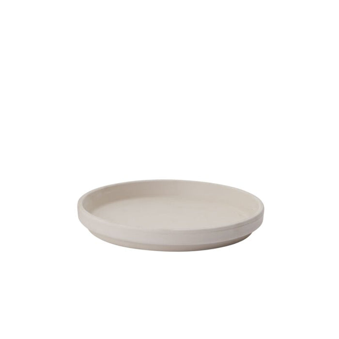 Granite Pot & Saucer - White