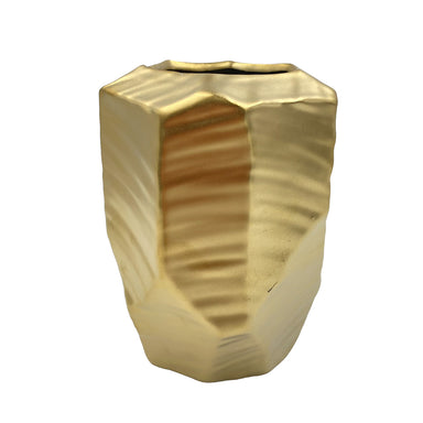 7.75" Gold Sculpted Cylinder Vase