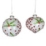 4" Glass Pine Dots Ball Ornament - Red/Green/Clear