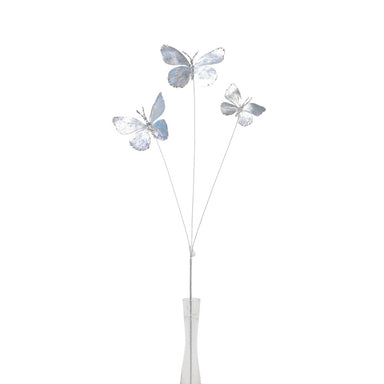 28 in Metallic Butterfly Spray - Blue