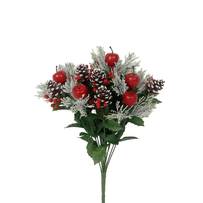 19 in Apple/Berries/Pinecone Bush - Red/White