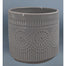 4" Round Pot w/Medallion Relief - Grey
