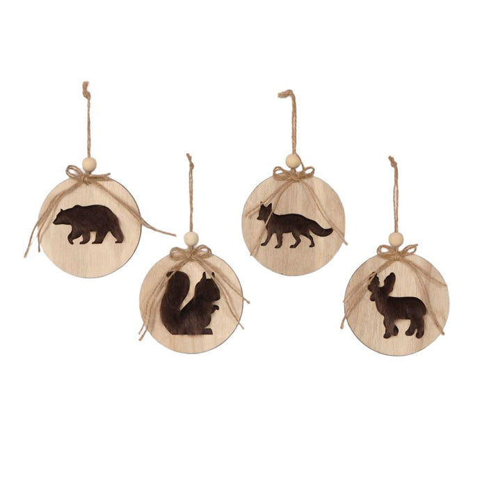 4" Assorted Wood Disk Ornaments