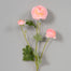 26" Polyester Large Ranunculus Spray x3 - Light Pink