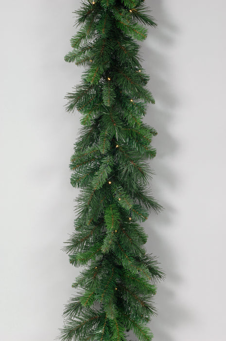 Vinyl Pre-Lit Deluxe Evergreen Garland