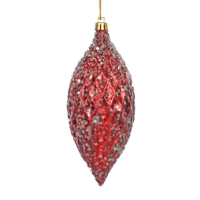 6 1/2 in Plastic Antique Diamond Finial Ornament