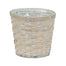 6.5" Bamboo/Rattan Planter - Whitewash