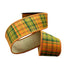 2.5 in Dupion/Burlap Autumn Plaid Ribbon - Orange/Green