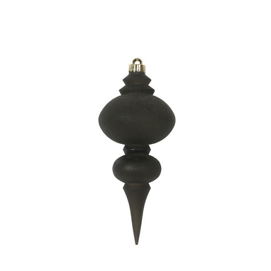 9 3/4 in Plastic Flocked Finial Ornament - Black