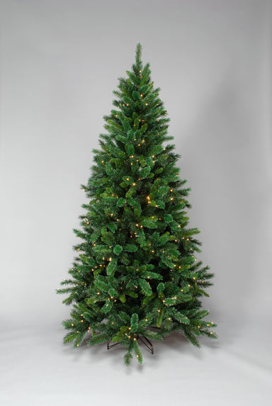 Vinyl/Hard Needle Frosted Pre-Lit New Carolina Spruce Tree