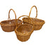 Set of 3 Oval Peeled Stained Baskets