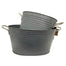 Metal Oval Ribbed Planter