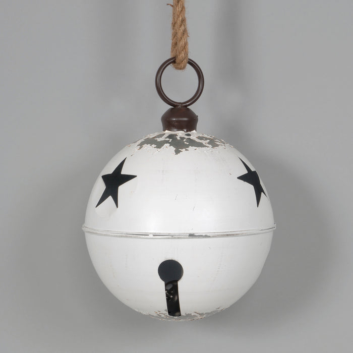 Metal Jingle Bell Ornament w/Thick Rope Hanger