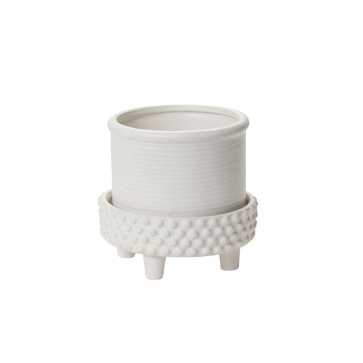 6" Jane Footed Pot - White