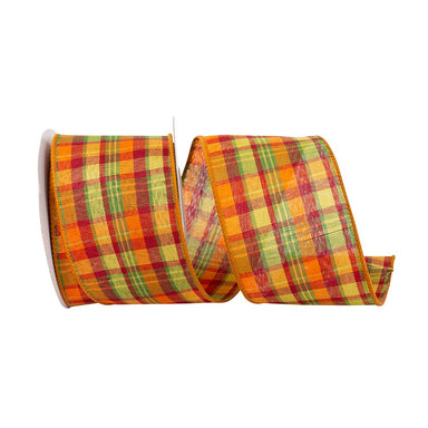 #40 Planters Plaid Value Wired Edge Ribbon