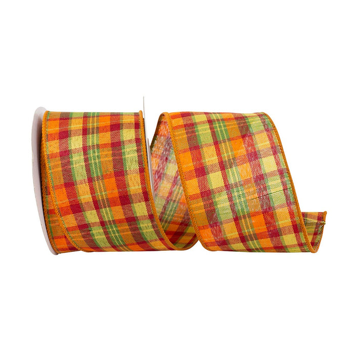 #40 Planters Plaid Value Wired Edge Ribbon