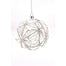Glass Glitter Facet Ball Ornament 5''- Clear/Silver