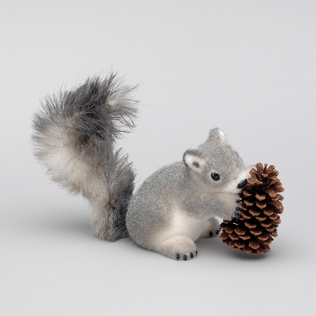 17 inch Squirrel Holding a Pinecone Gray — Baisch & Skinner