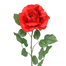 38 in Single Big Rose w/Leaves - Red