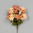 22" Polyester Dry Look Dahlia/Hydrangea/Rose Bush X 18 - Caramel/Peach