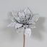 11" Glittered Poinsettia - Silver/Gray