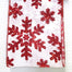 Linen Glitter Snowflake Ribbon - White/Red