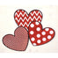22" Valentine Glitter Heart Hanging X 3 - Rd/Wht/Pnk/Blk