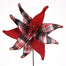 19" Sparkle Plaid Poinsettia Pick - Red/White/Black