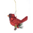 4.5" Glass Cardinal Ornament - Red