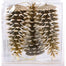 6" Glitter Strobus Pinecone Ornament - Ivory/Gold