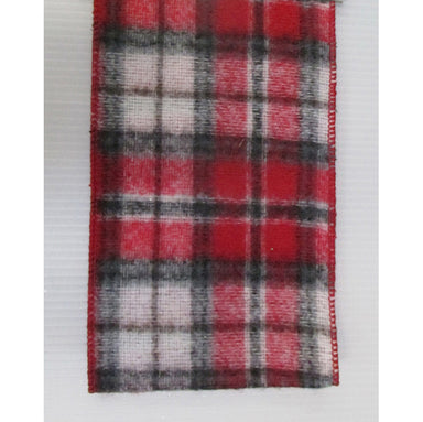 Wool Plaid Ribbon - Red/White/Black