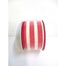 Linen Stripe Ribbon - Red/Natural