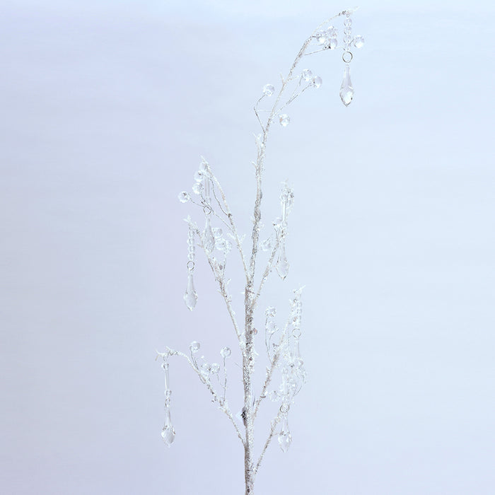 38" Snow Crystal Prism Ice Branch - White/Clear