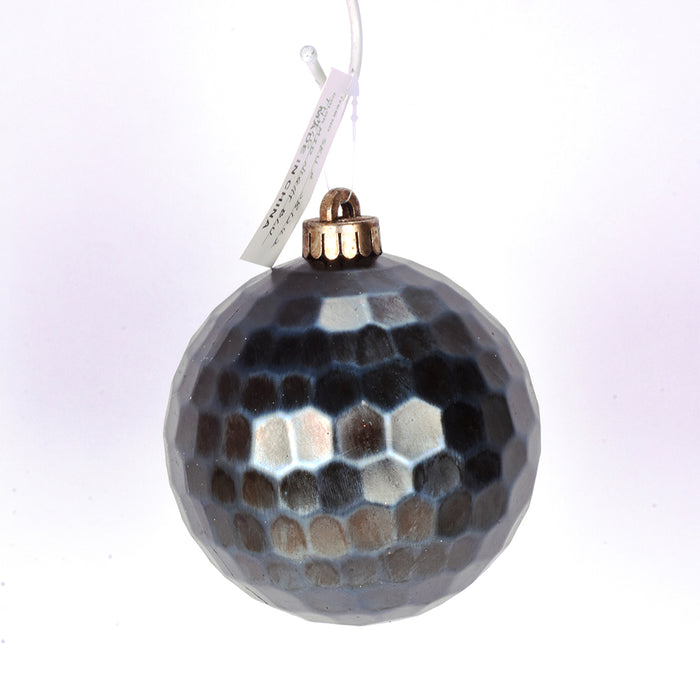 Dimple Ball Ornament Box Of 2, 4.5" - Midnight Blue