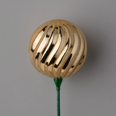 100 Mm Plastic Twist Ball Arrangement Pick - Gold/Gold