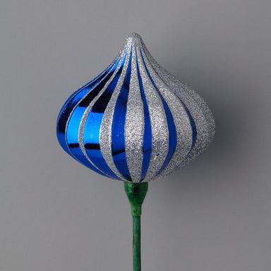 100 Mm Plastic Twist Onion Arrangement Pick - Blue/Silver